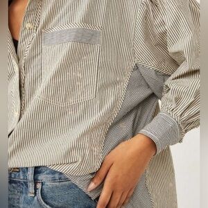 Free People| ‘Happy Hour’ Oxford Striped Button Down Shirt